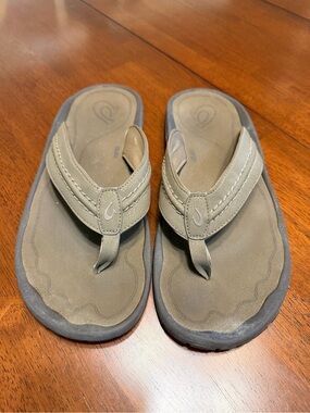Olukai Hokua Flip Flops Mens Size 14 Slip On Thong Sandals mustang/mustang Beach